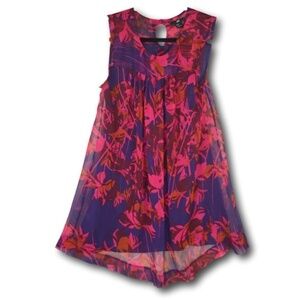H&M Floral Sheer Sleeveless Tunic Size: 4